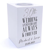 Personalised 30th Wedding Anniversary Tea Light Holder Gift